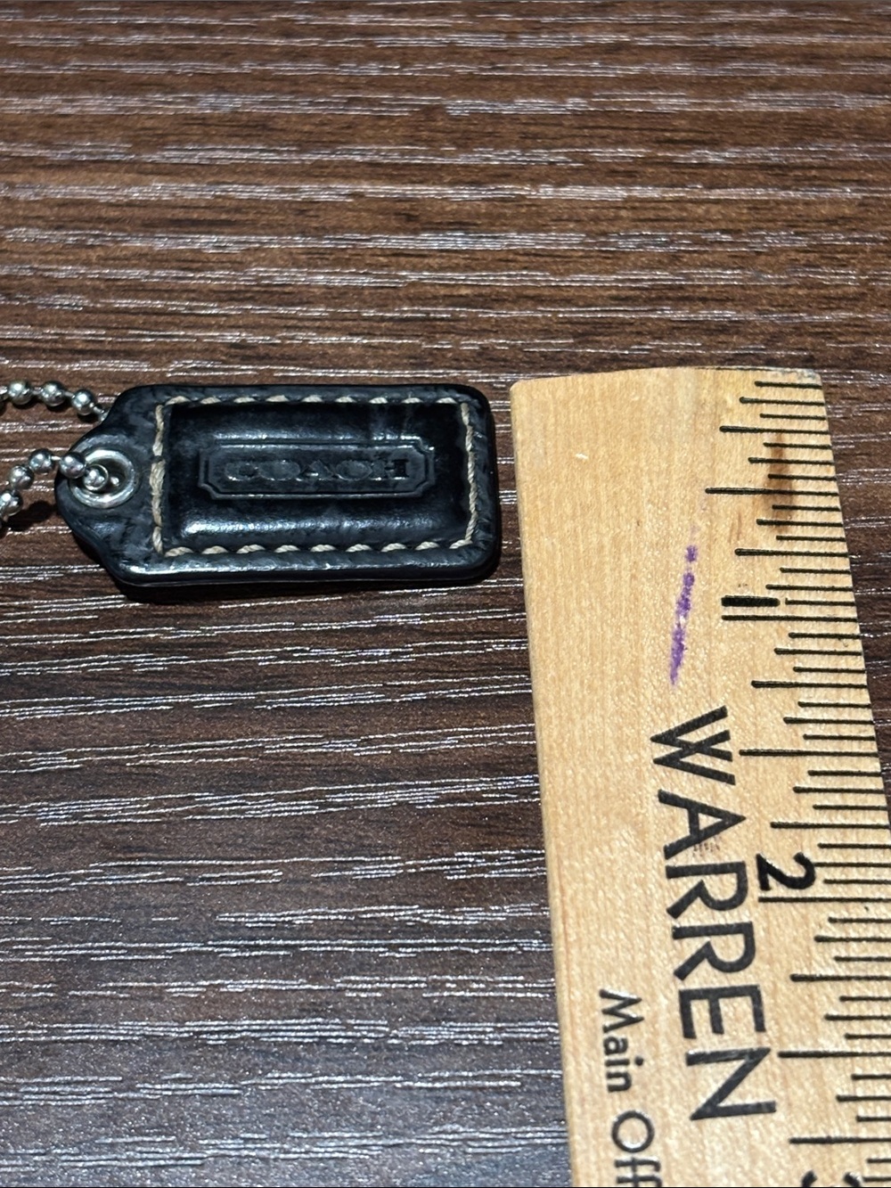 Coach Hang Tag Black with silver Chain - Picture 4 of 4